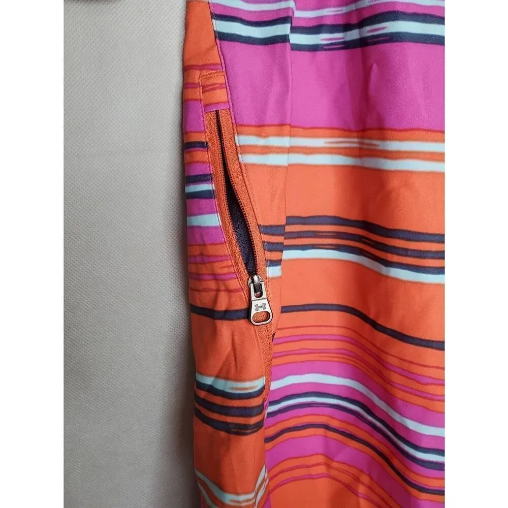 Under Armour Men's Striped Loose Fit Heat Gear Boardshorts Swim Surf Bold Orange